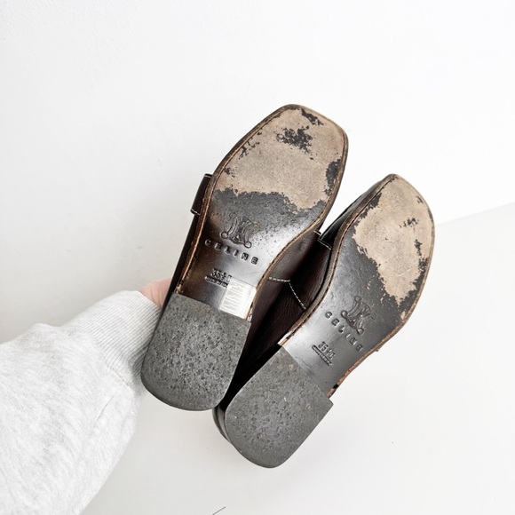 Celine Brown Leather Contrast Stitching Loafer size 35.5 C - Picture 5 of 8